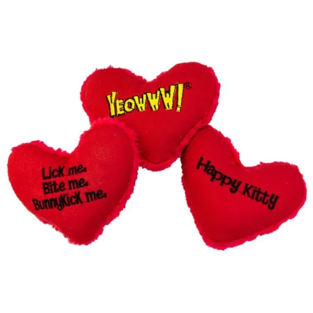 Yeowww! Cat Hearrrt Attack Catnip Toy, Assorted