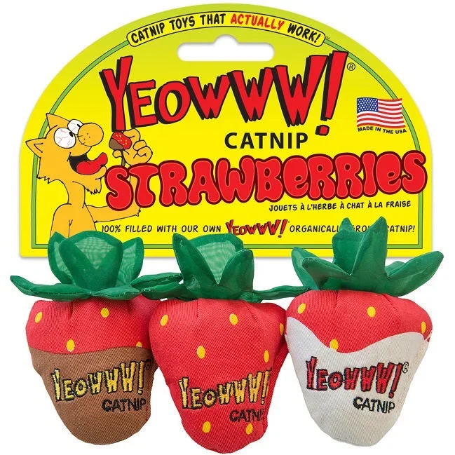 Yeowww! Cat Strawberry 3-Pack Catnip Toy