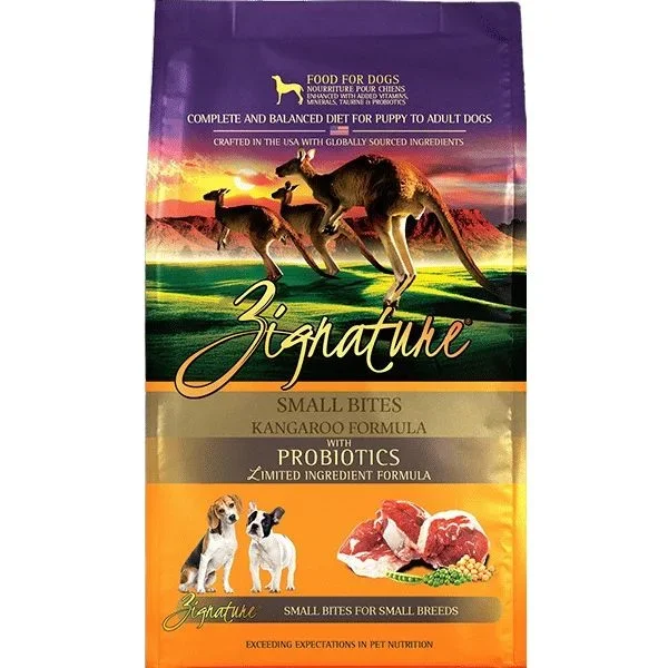 Zignature Small Bites Dry Dog Food – Kangaroo – 4lb Bag