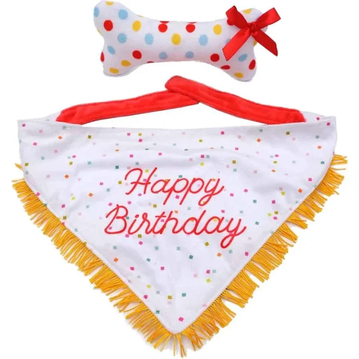 Zippypaws Birthday Bandana And Bone